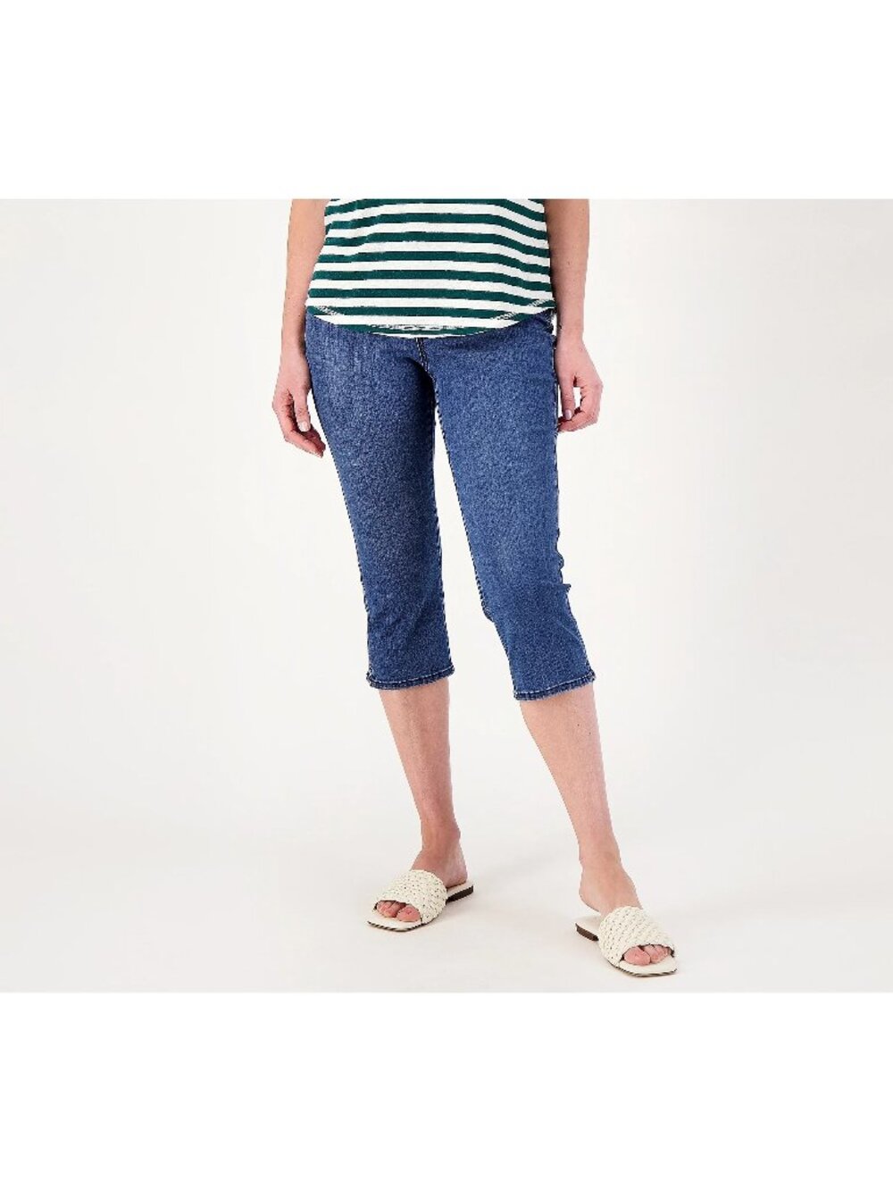 NYDJ Capri Jean Size 10 Curves 360 Slim Straight Cropped Denim Caliente Blue NEW